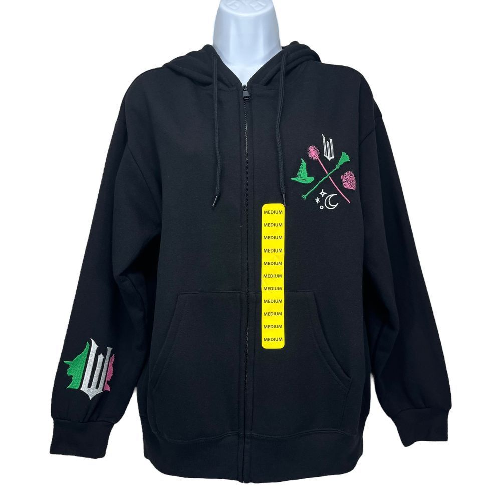 Wicked Movie Musical Size‎ Medium Full-Zip Hooded Jacket Embroidery